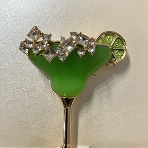 Anne Klein champagne Glass Brooch - Gold tone NEW IN BOX